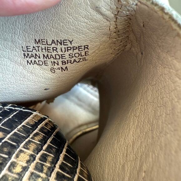 Matisse Melaney Peep Toe Ankle Boots Reptile Print Leather Block Heel 6.5 Trendy - Picture 8 of 12